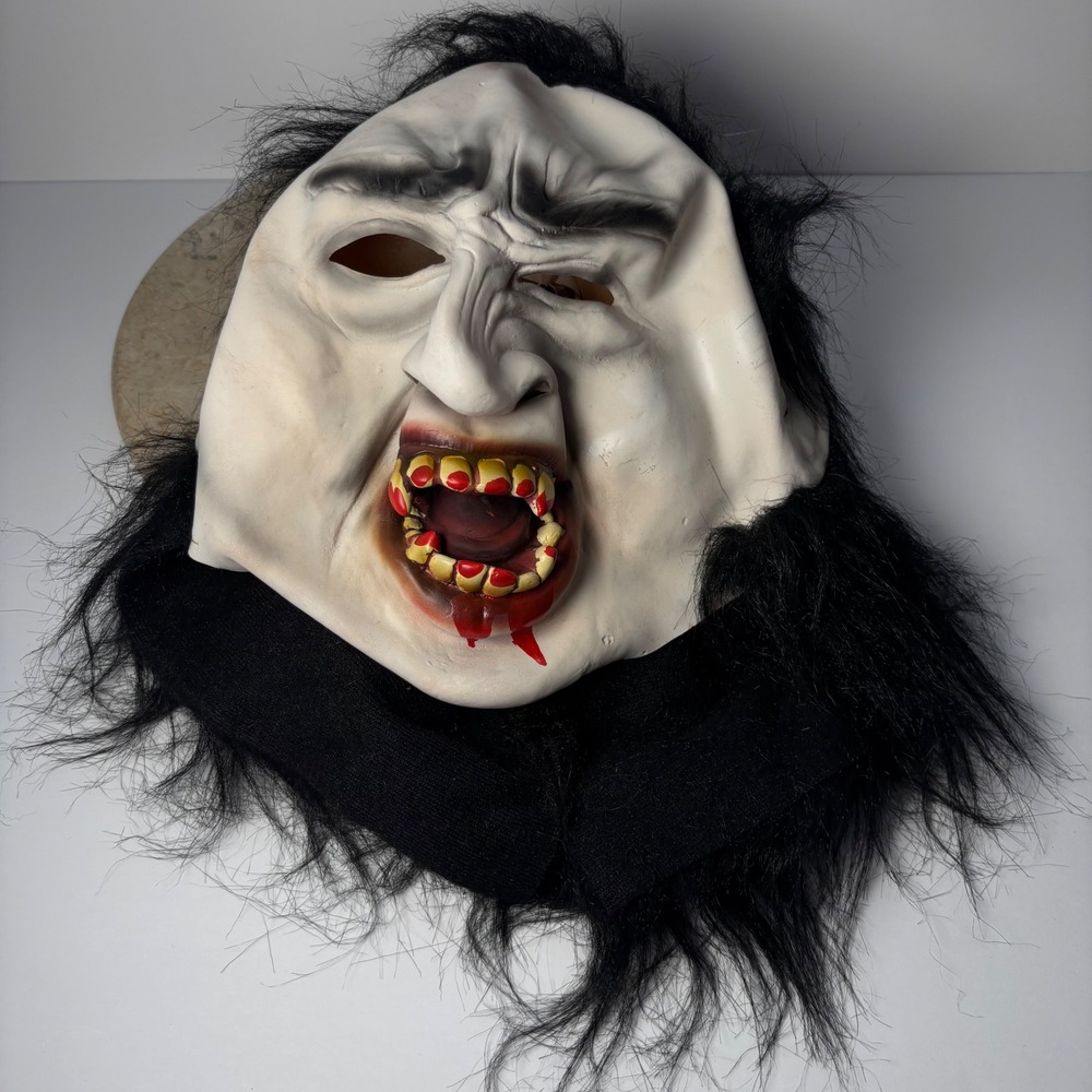 Paper Magic Group PMG‎ Vampire Ghoul Latex Mask Black Hair 2006 Lecherous Legion